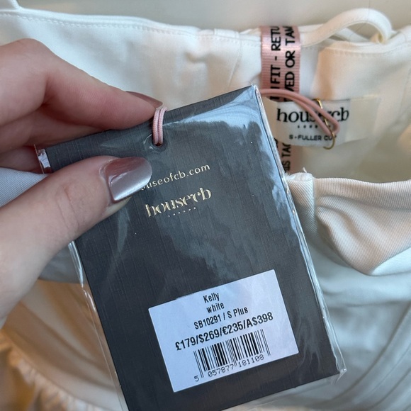 House of CB 👗 White Kelly Dress - Small PLUS Cup - Picture 8 of 11